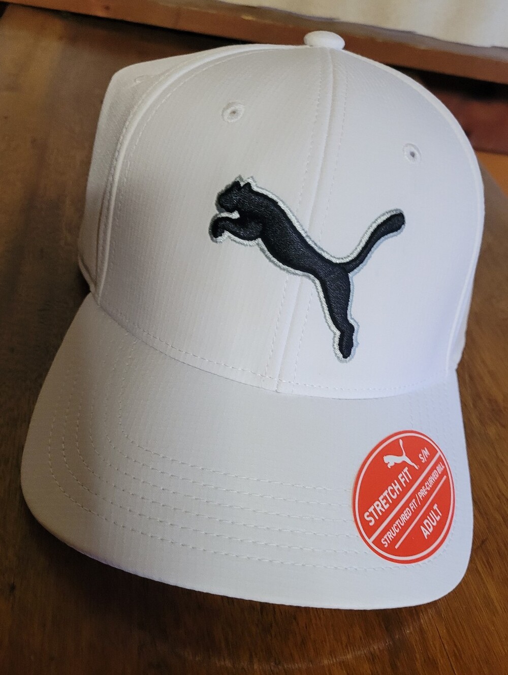 Puma White Cap with Black Puma Logo (115)